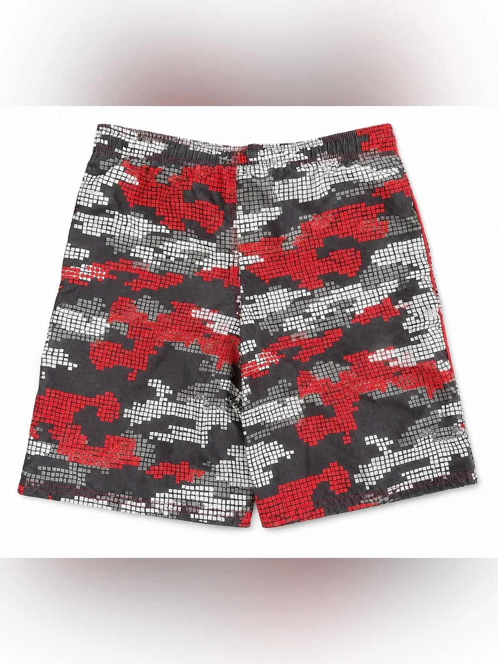 Nike Red Black White Pixel Camo Swim Trunks